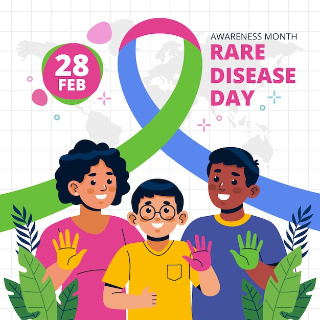 Vector gratuito ilustración plana del día de las enfermedades raras