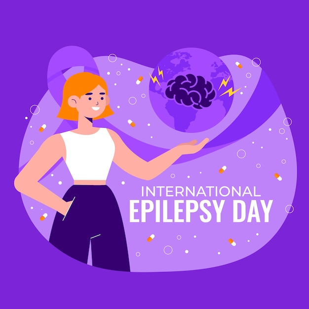 Vector gratuito ilustración plana del día de la epilepsia