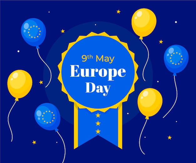 Vector gratuito ilustración plana del día de europa