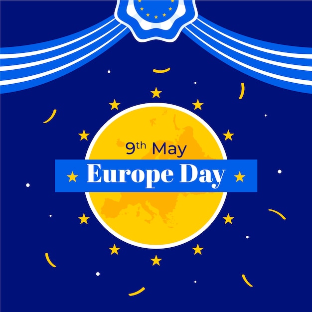 Vector gratuito ilustración plana del día de europa