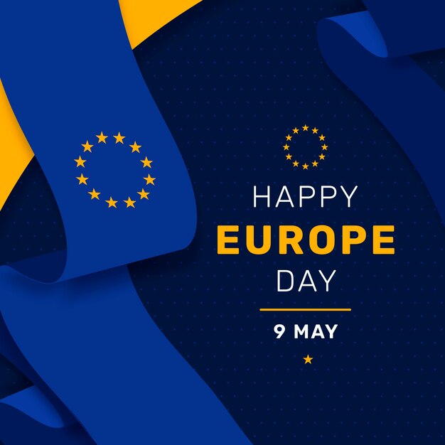 Ilustración plana del día de europa