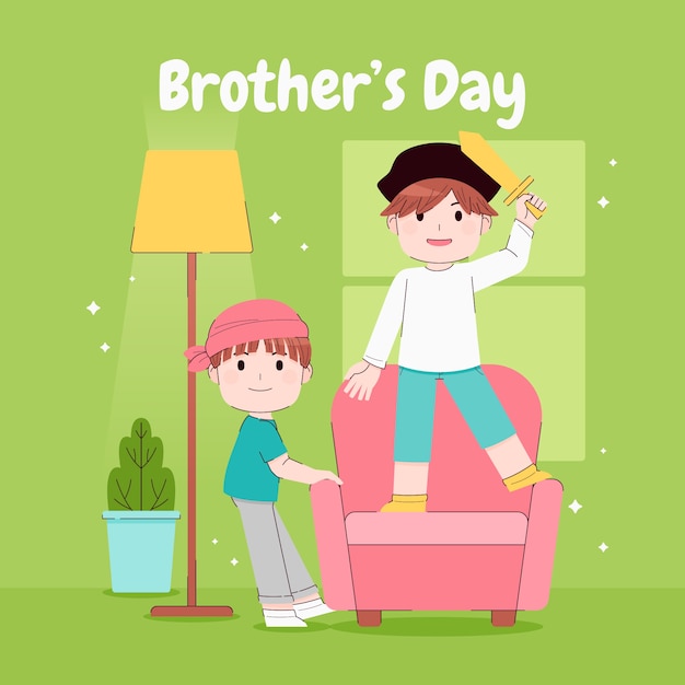 Ilustración plana del día de los hermanos