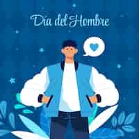 Vector gratuito ilustración plana para el día del hombre en español.