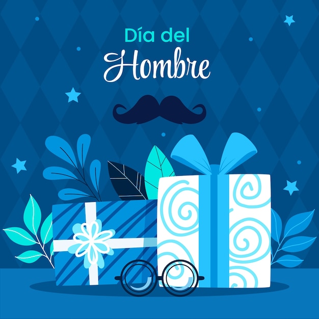 Vector gratuito ilustración plana para el día del hombre en español.