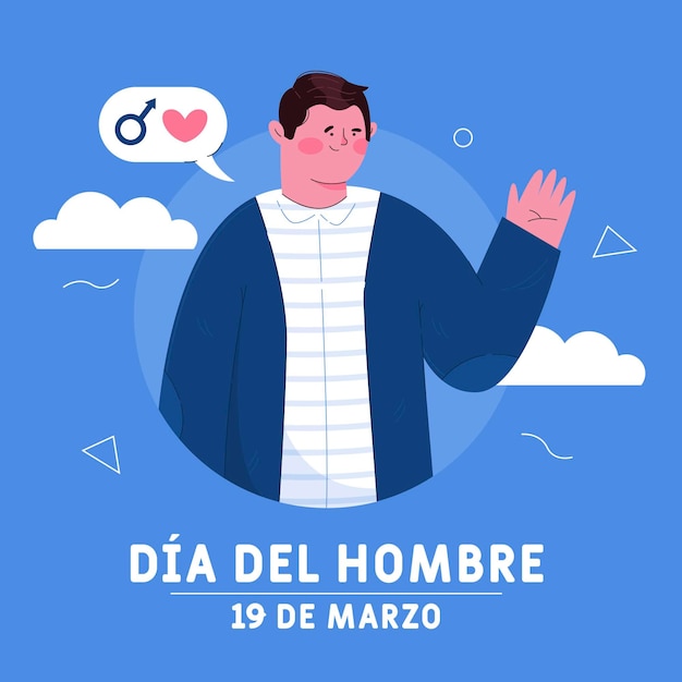 Vector gratuito ilustración plana dia del hombre