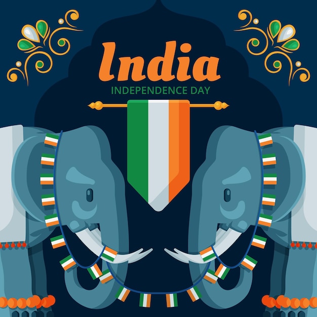 Vector gratuito ilustración plana del día de la independencia india