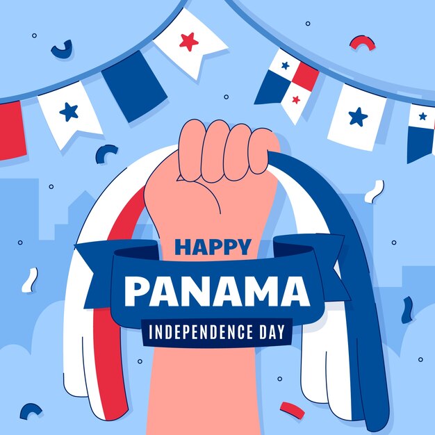 Ilustración plana del día de la independencia de panamá