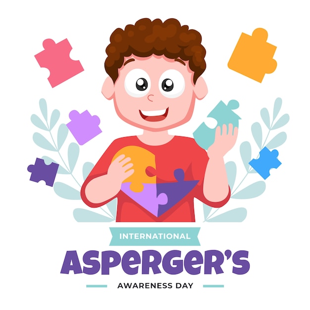 Vector gratuito ilustración plana del día internacional del asperger