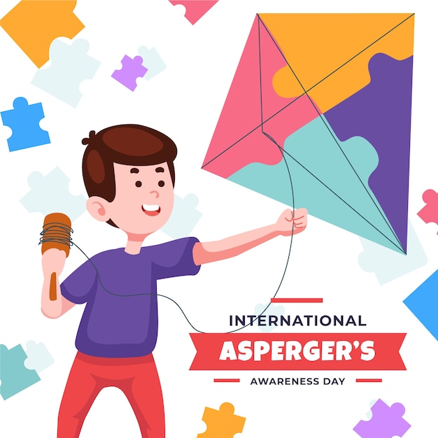 Ilustración plana del día internacional del asperger