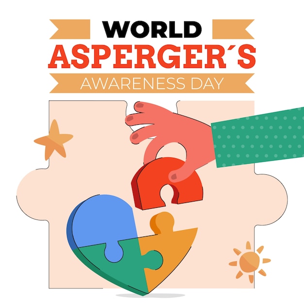 Ilustración plana del día internacional del asperger