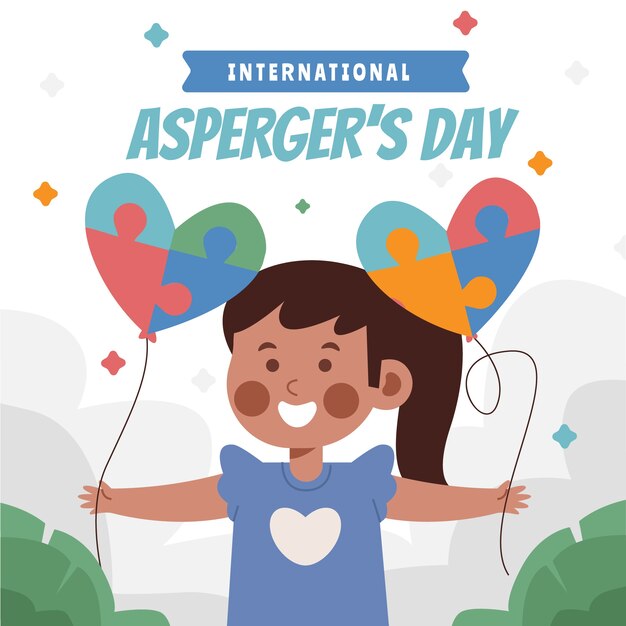 Ilustración plana del día internacional del asperger