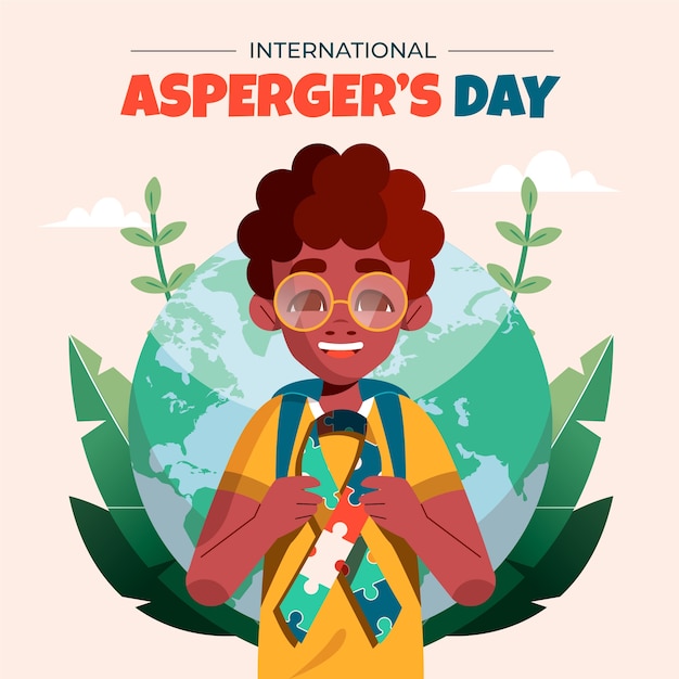 Ilustración plana del día internacional del asperger