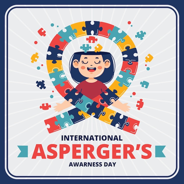 Vector gratuito ilustración plana del día internacional del asperger