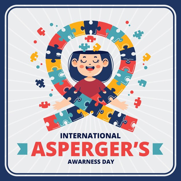 Ilustración plana del día internacional del asperger
