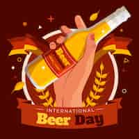 Vector gratuito ilustración plana del día internacional de la cerveza