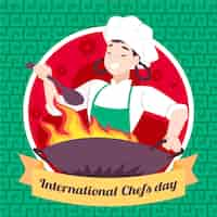 Vector gratuito ilustración plana del día internacional de los chefs