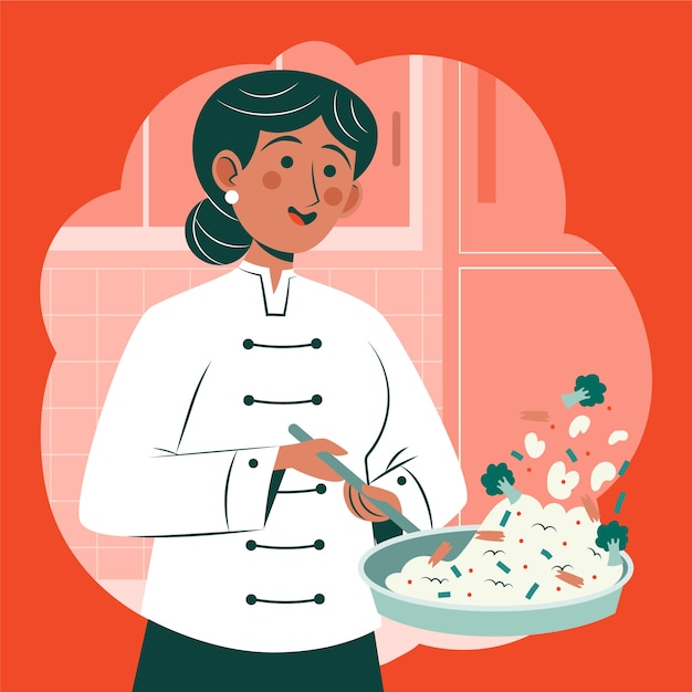 Ilustración plana del día internacional de los chefs