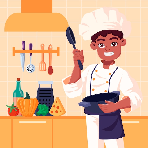 Ilustración plana del día internacional de los chefs