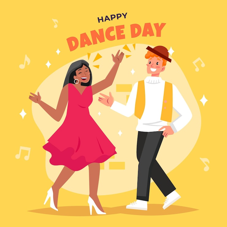 Vector gratuito ilustración plana del día internacional de la danza