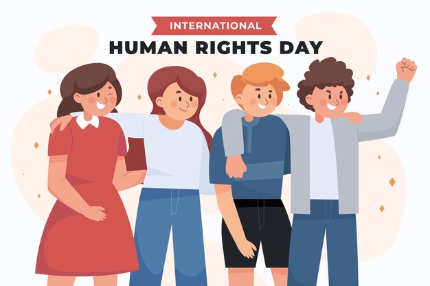 Ilustración plana del día internacional de los derechos humanos