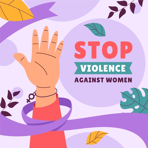 Vector gratuito ilustración plana para el día internacional para la eliminación de la violencia contra la mujer