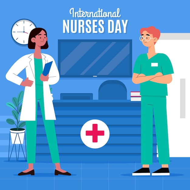 Vector gratuito ilustración plana del día internacional de las enfermeras
