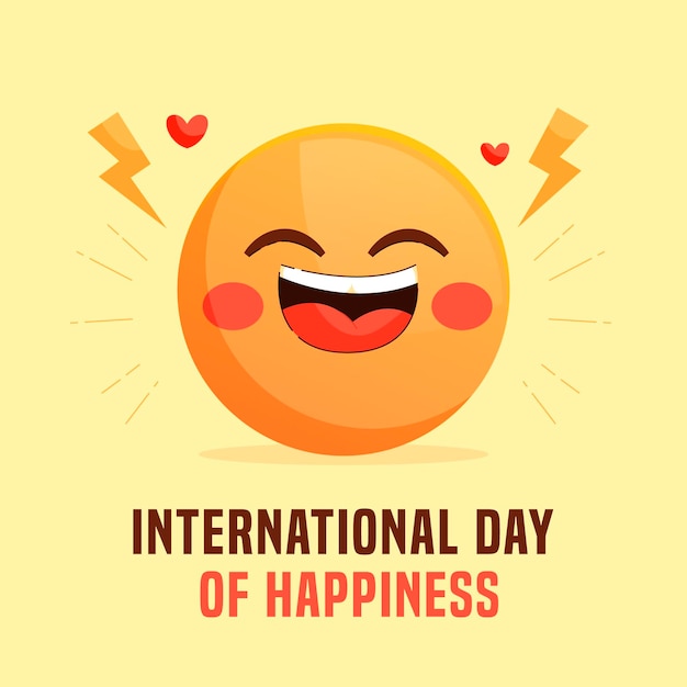 Vector gratuito ilustración plana del día internacional de la felicidad