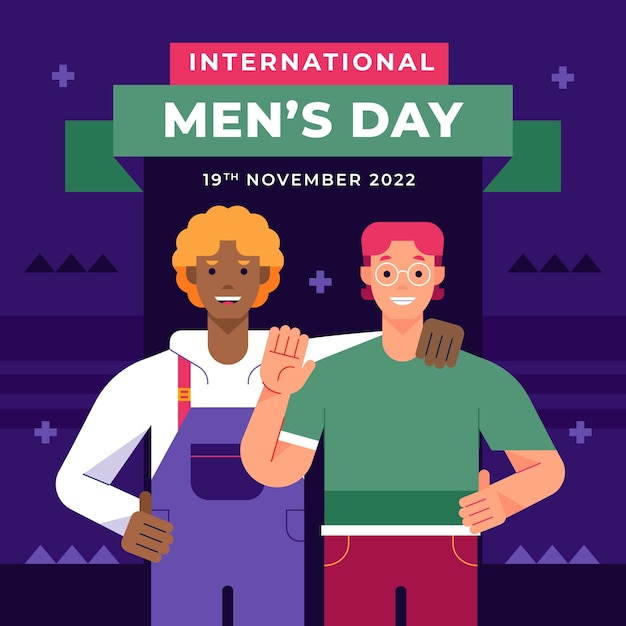 Vector gratuito ilustración plana del día internacional del hombre