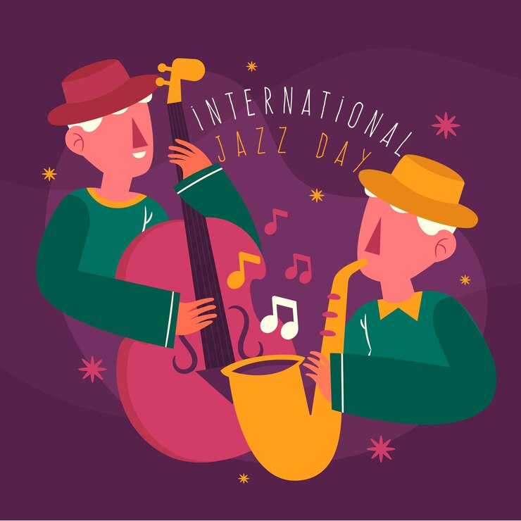 Vector gratuito ilustración plana del día internacional del jazz