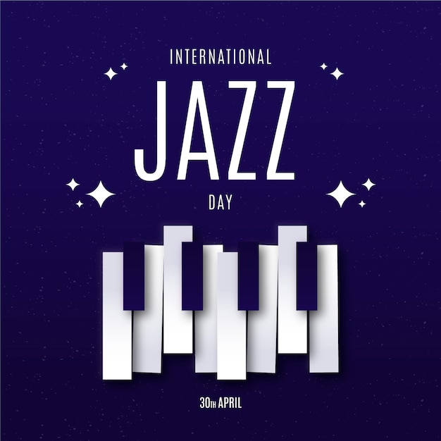 Ilustración plana del día internacional del jazz