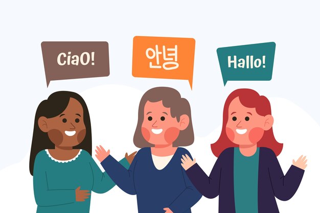 Ilustración plana del día internacional de la lengua materna