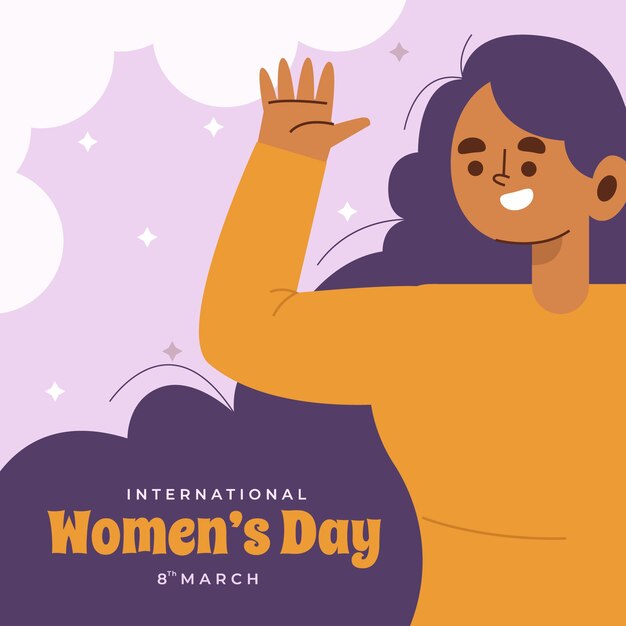 Ilustración plana del día internacional de la mujer