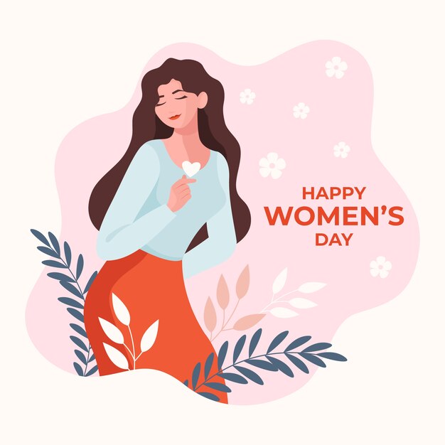 Ilustración plana del día internacional de la mujer