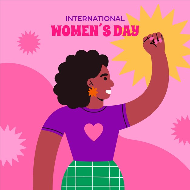 Vector gratuito ilustración plana del día internacional de la mujer