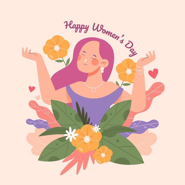 Vector gratuito ilustración plana del día internacional de la mujer