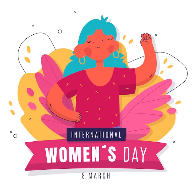 Vector gratuito ilustración plana del día internacional de la mujer