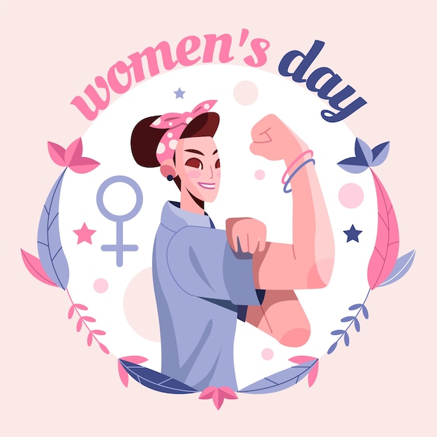 Vector gratuito ilustración plana del día internacional de la mujer