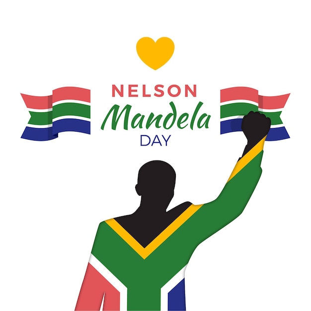 Vector gratuito ilustración plana del día internacional de nelson mandela