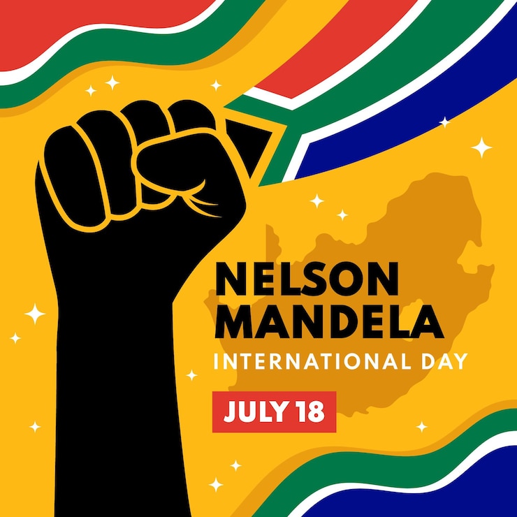 Vector gratuito ilustración plana del día internacional de nelson mandela