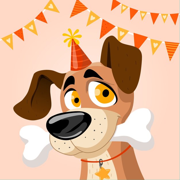 Ilustración plana del día internacional del perro