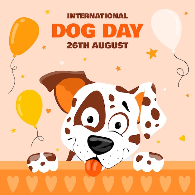 Vector gratuito ilustración plana del día internacional del perro