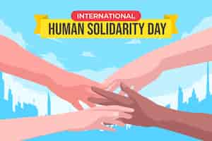 Vector gratuito ilustración plana del día internacional de la solidaridad humana