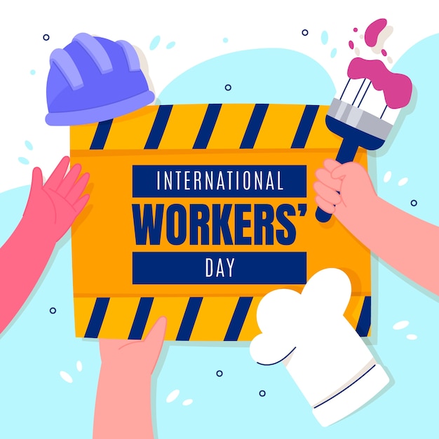 Vector gratuito ilustración plana del día internacional de los trabajadores