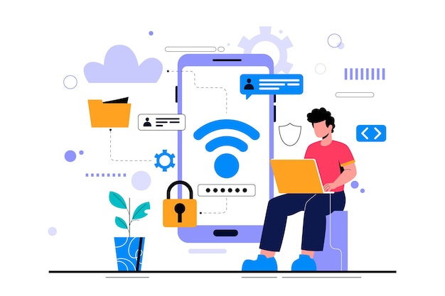 Ilustración plana del día de Internet más seguro