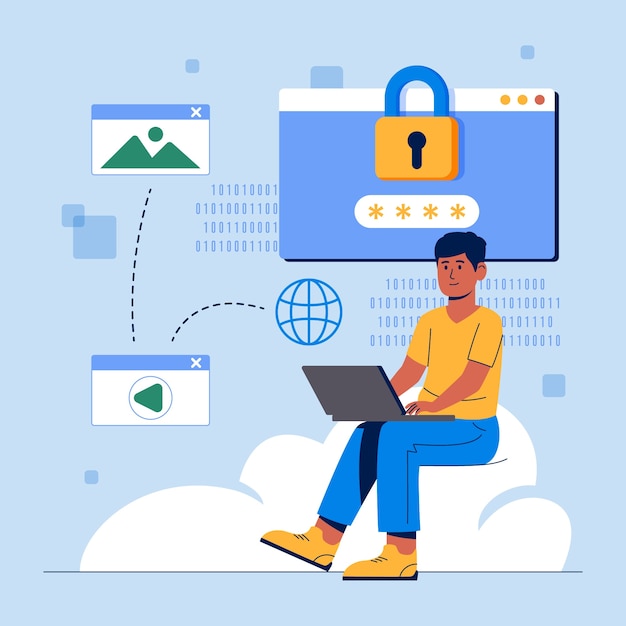 Ilustración plana del día de Internet más seguro