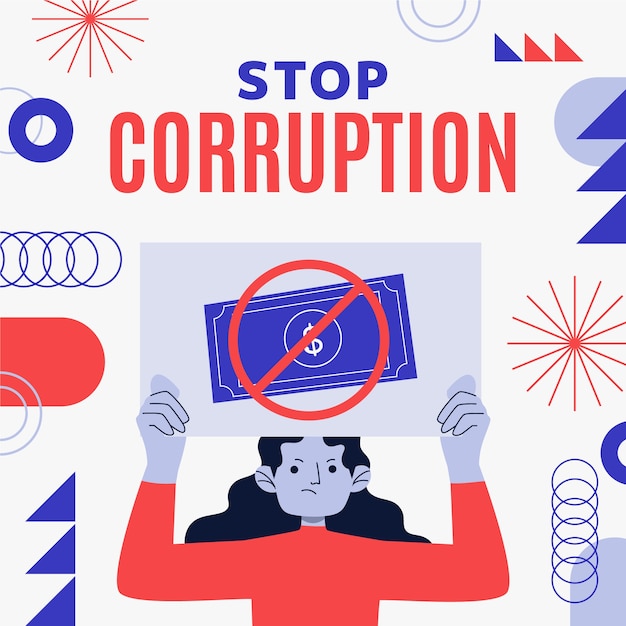 Ilustración plana del día de la lucha contra la corrupción