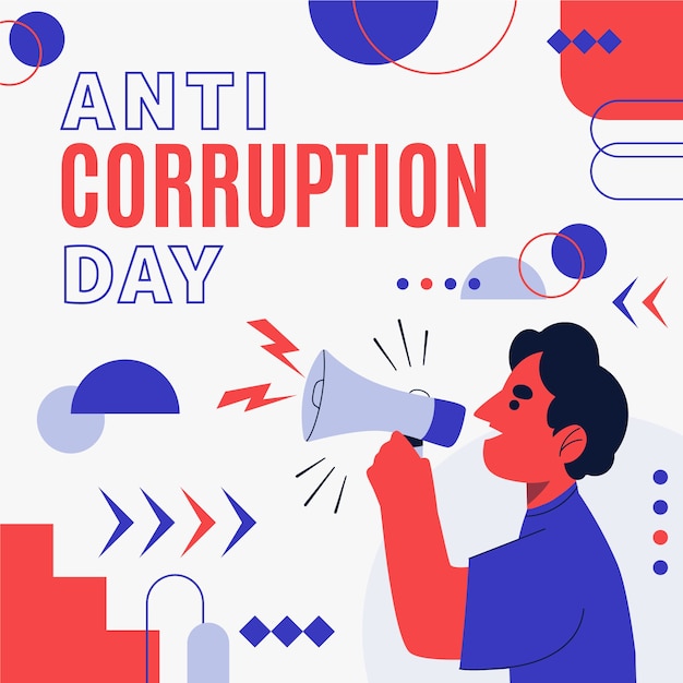 Ilustración plana del día de la lucha contra la corrupción