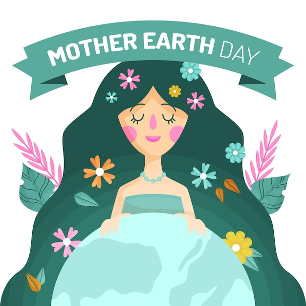 Vector gratuito ilustración plana del día de la madre tierra