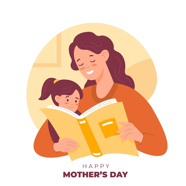 Vector gratuito ilustración plana del día de la madre