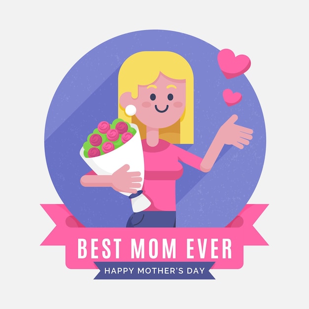 Vector gratuito ilustración plana del día de la madre